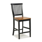 24 inch Black and Distressed Oak Bar Stool by  
