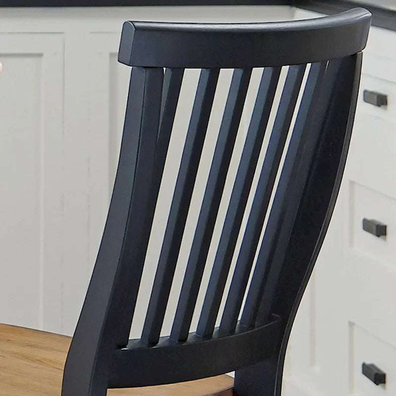 Tabouret de bar noir et chêne vieilli de 61 cm par