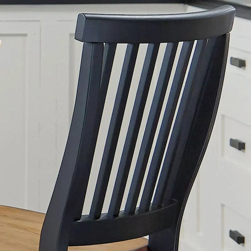 Tabouret de bar noir et chêne vieilli de 61 cm par