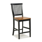 Tabouret de bar noir et chêne vieilli de 61 cm par