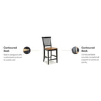 Tabouret de bar noir et chêne vieilli de 61 cm par