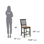 Tabouret de bar noir et chêne vieilli de 61 cm par