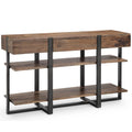 Prescott  ern Rustic Honey Finish Reclaimed Wood Console Table