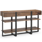 Prescott  ern Rustic Honey Finish Reclaimed Wood Console Table