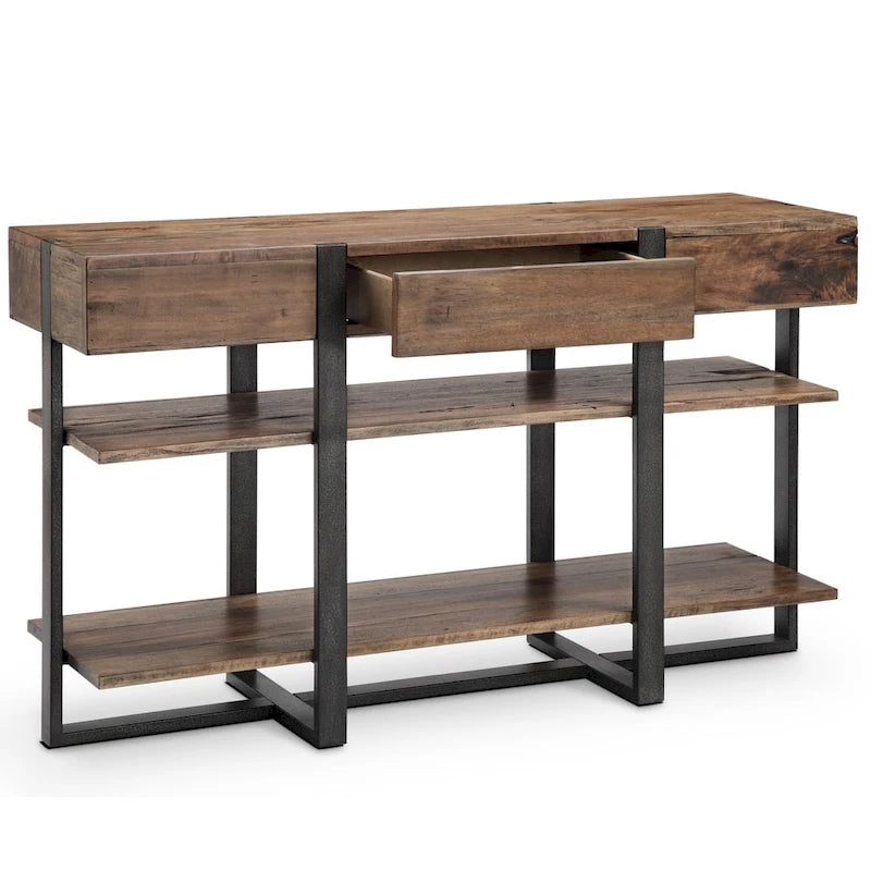 Console en bois recyclé finition miel rustique Prescott