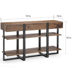 Console en bois recyclé finition miel rustique Prescott