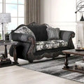 Dhumketu Traditional Black Fabric Semi-Firm Loveseat by  