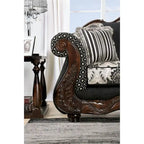 Causeuse semi-ferme Dhumketu en tissu noir traditionnel par