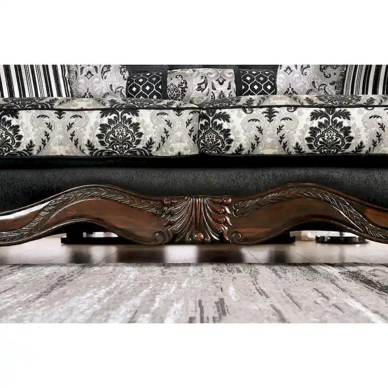 Causeuse semi-ferme Dhumketu en tissu noir traditionnel par