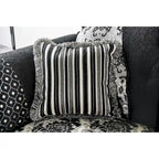 Causeuse semi-ferme Dhumketu en tissu noir traditionnel par