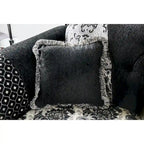 Causeuse semi-ferme Dhumketu en tissu noir traditionnel par