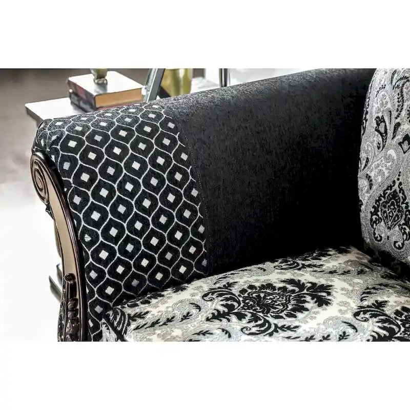 Causeuse semi-ferme Dhumketu en tissu noir traditionnel par