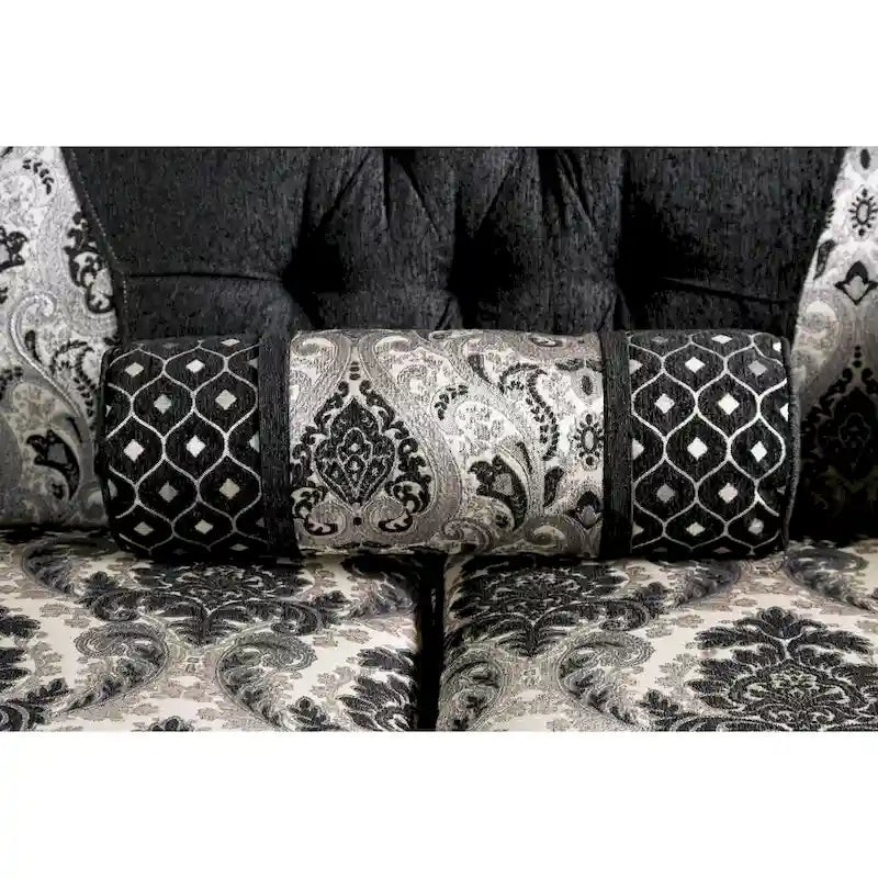 Causeuse semi-ferme Dhumketu en tissu noir traditionnel par