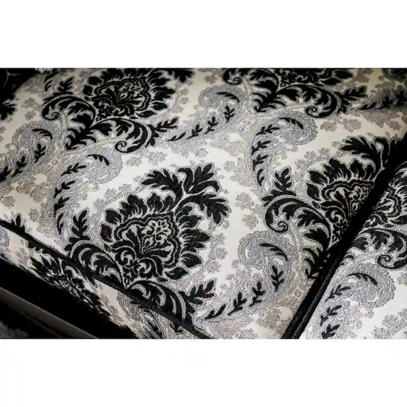 Causeuse semi-ferme Dhumketu en tissu noir traditionnel par