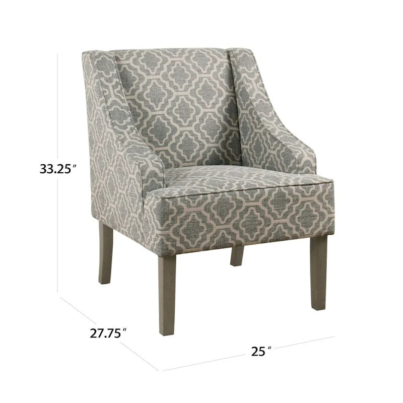 Fauteuil à accoudoirs incurvés Porch & Den Bohmann Ash Geometric Classic