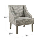 Fauteuil à accoudoirs incurvés Porch & Den Bohmann Ash Geometric Classic