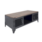 Table basse de rangement Conner Rustic noir et noyer foncé en acier de 48 pouces par