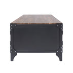 Table basse de rangement Conner Rustic noir et noyer foncé en acier de 48 pouces par