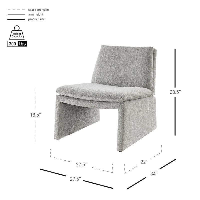 Fauteuil d'appoint Rooney en chenille