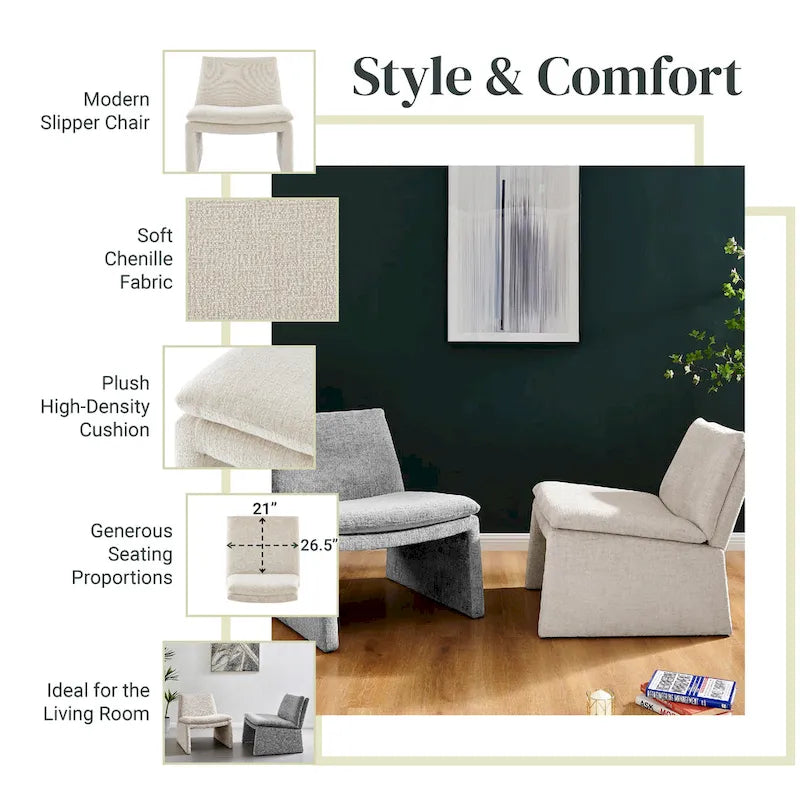 Fauteuil d'appoint Rooney en chenille