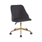 Chaise de bureau pivotante Ryo, velours, pieds chromés dorés