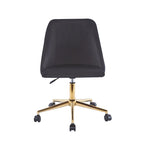 Chaise de bureau pivotante Ryo, velours, pieds chromés dorés