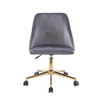 Chaise de bureau pivotante Ryo, velours, pieds chromés dorés