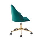 Chaise de bureau pivotante Ryo, velours, pieds chromés dorés