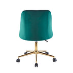 Chaise de bureau pivotante Ryo, velours, pieds chromés dorés