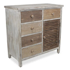   32 Brown Rustic Solid Wood End Table Cabinet With Five Drawers - 31.75