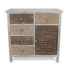 Meuble d'appoint en bois massif rustique marron avec cinq tiroirs - 31,75