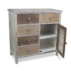 Meuble d'appoint en bois massif rustique marron avec cinq tiroirs - 31,75