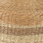 Pouf Table Basse Ronde en Jonc de Mer Rayé Maya Brown