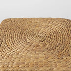 Pouf Table Basse Ronde en Jonc de Mer Rayé Maya Brown
