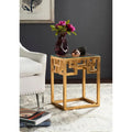   Porfiria Antique Gold Leaf End Table - 16 x 12 x 20.5 - 16Wx12Dx21H