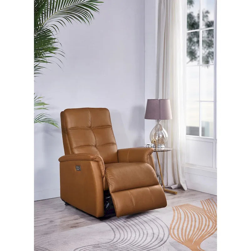 Fauteuil inclinable en cuir pleine fleur Logan Power Headrest