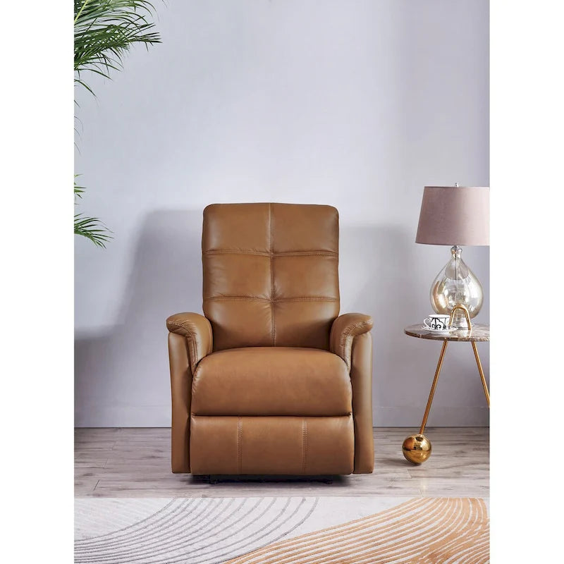 Fauteuil inclinable en cuir pleine fleur Logan Power Headrest