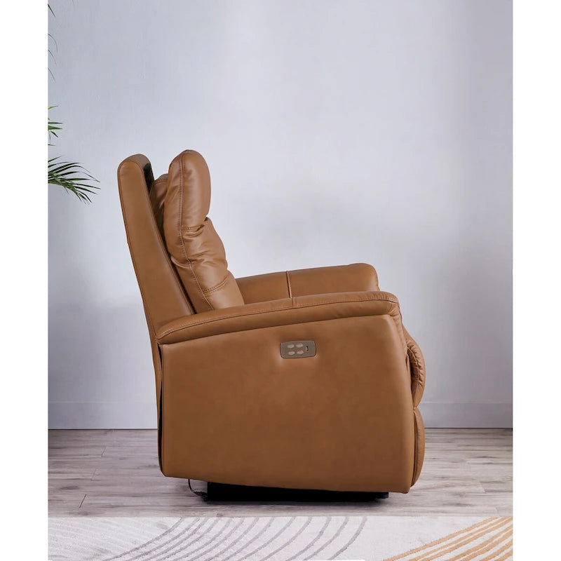 Fauteuil inclinable en cuir pleine fleur Logan Power Headrest