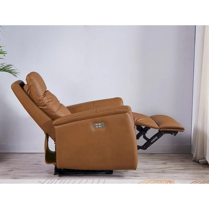 Fauteuil inclinable en cuir pleine fleur Logan Power Headrest