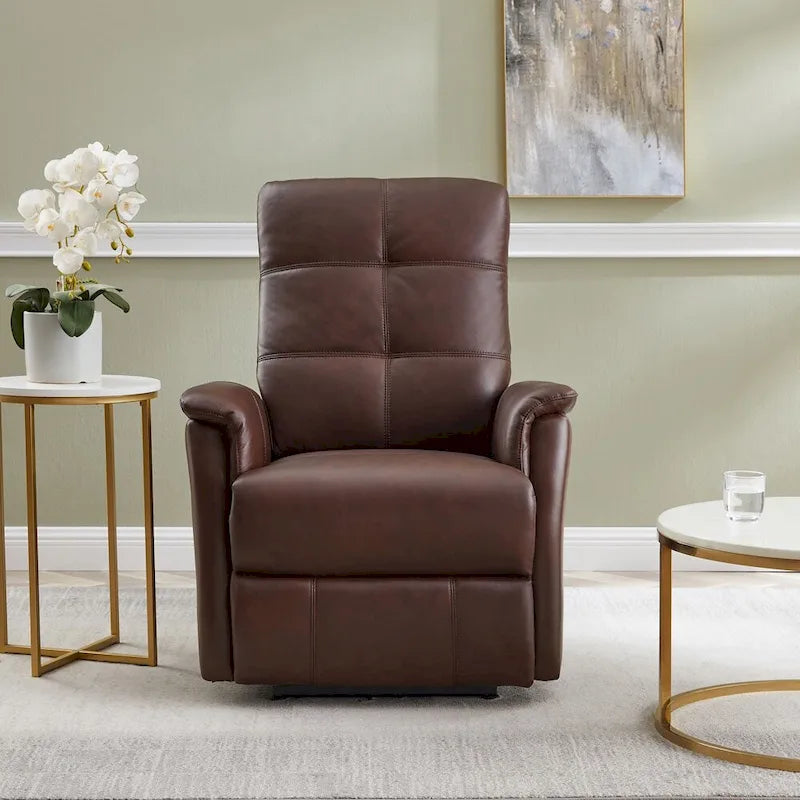Fauteuil inclinable en cuir pleine fleur Logan Power Headrest