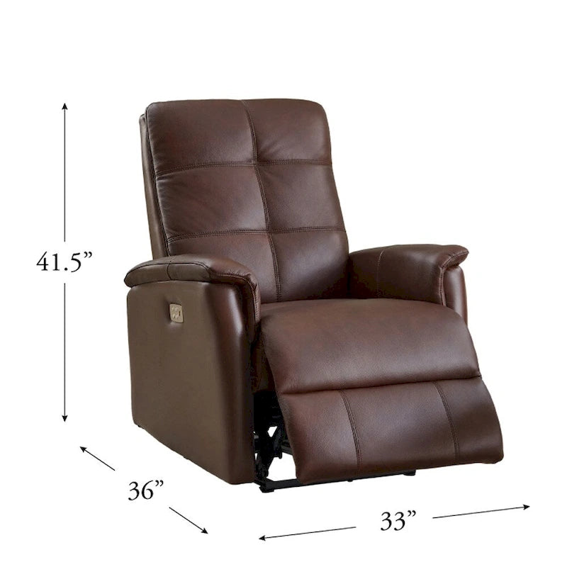 Fauteuil inclinable en cuir pleine fleur Logan Power Headrest