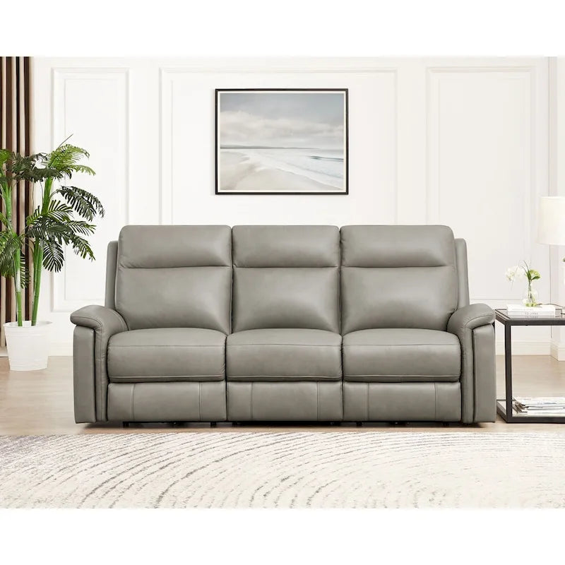   Stanfield Zero Gravity Power Recline and Headrest Top Grain Leather Sofa
