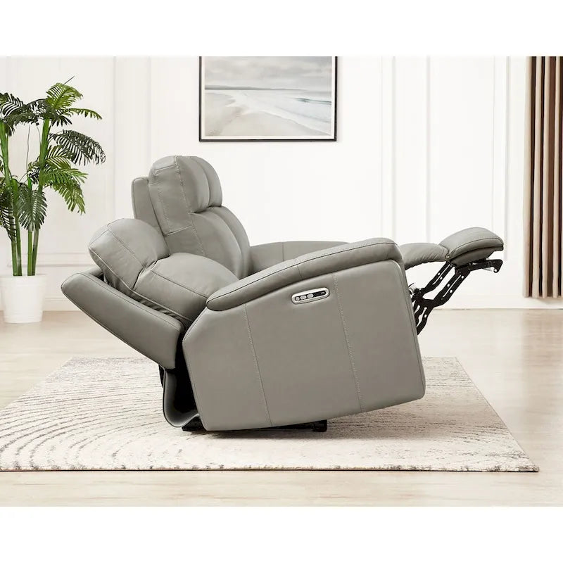 Canapé en cuir pleine fleur inclinable électrique Stanfield Zero Gravity avec appuie-tête