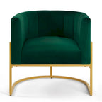 Fauteuil d'appoint en velours du milieu du siècle avec dossier incurvé