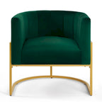 Fauteuil d'appoint en velours du milieu du siècle avec dossier incurvé