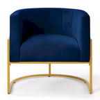 Fauteuil d'appoint en velours du milieu du siècle avec dossier incurvé