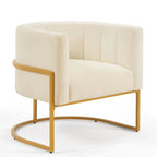 Fauteuil d'appoint en velours du milieu du siècle avec dossier incurvé