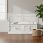 Banc de rangement d'entrée avec 4 portes et étagères réglables
