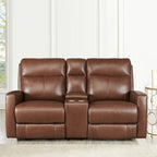   Vienna Zero Gravity Power Recline and Headrest Top Grain Leather Loveseat with Console