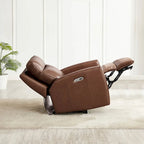 Causeuse inclinable et appuie-tête électrique Vienna Zero Gravity en cuir pleine fleur avec console